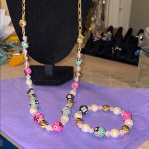 Talbots cloisonné extendable Neaklace and bracelet set